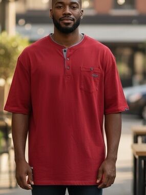 Point Zero Casual Red Button Down Shirt